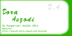 dora aszodi business card